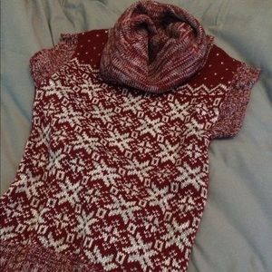 Jessica Simpson red sleeveless cowl neck sweater